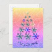 Cartes Pour Fêtes Annuelles Snowflake Noël Arbre Joyeux Noël (Devant / Derrière)