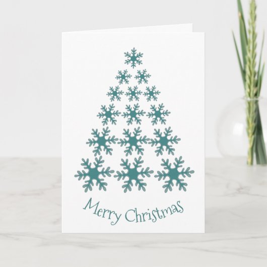 Cartes Pour Fêtes Annuelles Snowflake Noël Arbre Joyeux Noël (Devant)
