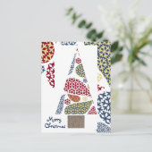 Cartes Pour Fêtes Annuelles Snowflake Teardrys Arbre Noël Holiday Postcar (Debout devant)