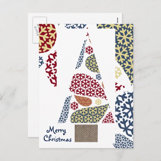 Cartes Pour Fêtes Annuelles Snowflake Teardrys Arbre Noël Holiday Postcar (Devant / Derrière)