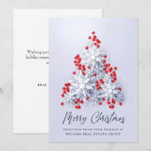 Cartes Pour Fêtes Annuelles Snowflakes 3D Christmas Tree Salutation d'entrepri