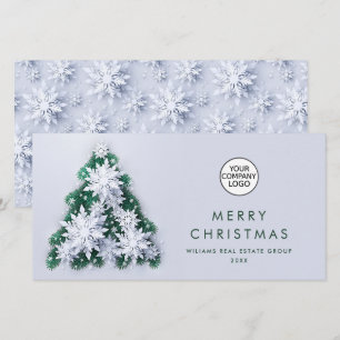 Cartes Pour Fêtes Annuelles Snowflakes 3D Christmas Tree Salutation d'entrepri