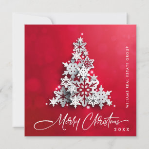 Cartes Pour Fêtes Annuelles Snowflakes 3D Christmas Tree Salutation d'entrepri