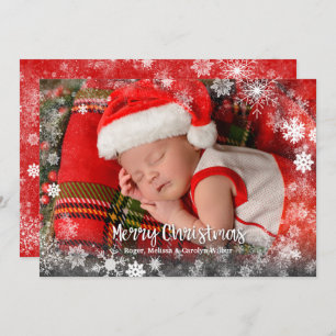 Cartes Pour Fêtes Annuelles Snowflakes Baby Photo Annonces de naissance