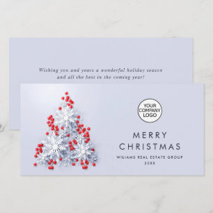Cartes Pour Fêtes Annuelles Snowflakes Christmas Tree Salutation d'entreprise