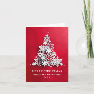Cartes Pour Fêtes Annuelles Snowflakes Christmas Tree Salutation d'entreprise