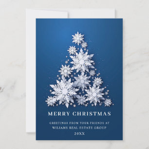 Cartes Pour Fêtes Annuelles Snowflakes Christmas Tree Salutation d'entreprise