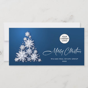 Cartes Pour Fêtes Annuelles Snowflakes Christmas Tree Salutation d'entreprise