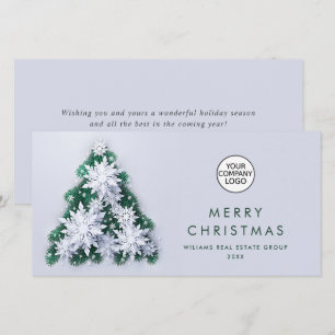 Cartes Pour Fêtes Annuelles Snowflakes Christmas Tree Salutation d'entreprise