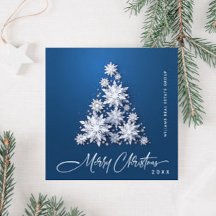 Cartes Pour Fêtes Annuelles Snowflakes Christmas Tree Salutation d'entreprise