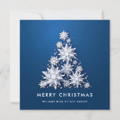 Cartes Pour Fêtes Annuelles Snowflakes Christmas Tree Salutation d'entreprise (Devant)