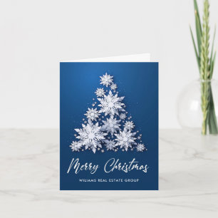 Cartes Pour Fêtes Annuelles Snowflakes Christmas Tree Salutation d'entreprise
