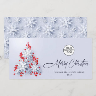 Cartes Pour Fêtes Annuelles Snowflakes Christmas Tree Salutation d'entreprise