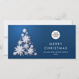 Cartes Pour Fêtes Annuelles Snowflakes Christmas Tree Salutation d'entreprise