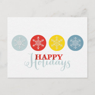 Cartes Pour Fêtes Annuelles Snowflakes colorés Salutation de Noël et de Noël