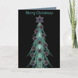 Cartes Pour Fêtes Annuelles Snowflakes et Star Black factices sapins de Noël