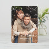 Cartes Pour Fêtes Annuelles Snowflakes et typographie de Noël (Debout devant)