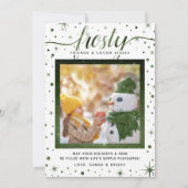 Cartes Pour Fêtes Annuelles Snowflakes Frosty & Plaisirs simples | Vert (Devant)