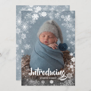 Cartes Pour Fêtes Annuelles Snowflakes hiver Photo Annonces de naissance