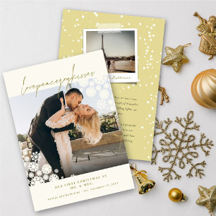 Cartes Pour Fêtes Annuelles Snowflakes Love Peace Joy Kisses Mariage photo
