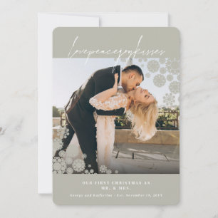 Cartes Pour Fêtes Annuelles Snowflakes Love Peace Joy Kisses Mariage photo