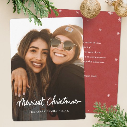 Cartes Pour Fêtes Annuelles Snowflakes Merriest Christmas Card