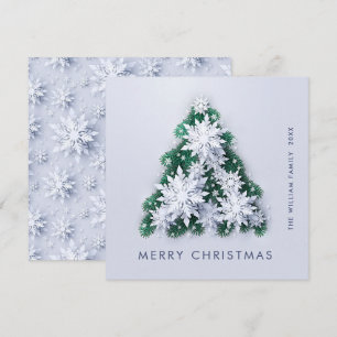 Cartes Pour Fêtes Annuelles Snowflakes minimaliste voeux Arbre de Noël