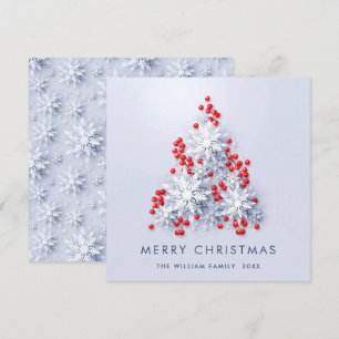 Cartes Pour Fêtes Annuelles Snowflakes minimaliste voeux Arbre de Noël