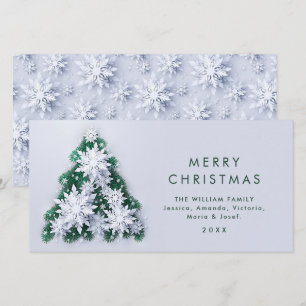 Cartes Pour Fêtes Annuelles Snowflakes minimaliste voeux Arbre de Noël