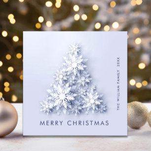Cartes Pour Fêtes Annuelles Snowflakes minimaliste voeux Arbre de Noël