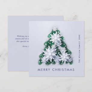 Cartes Pour Fêtes Annuelles Snowflakes minimaliste voeux Arbre de Noël