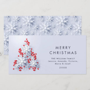 Cartes Pour Fêtes Annuelles Snowflakes minimaliste voeux Arbre de Noël