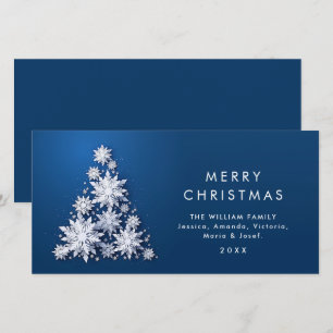 Cartes Pour Fêtes Annuelles Snowflakes minimaliste voeux Arbre de Noël
