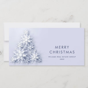 Cartes Pour Fêtes Annuelles Snowflakes minimaliste voeux Arbre de Noël