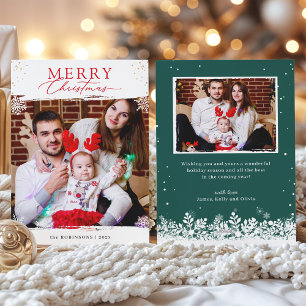 Cartes Pour Fêtes Annuelles Snowflakes Overlay Brush Stroke Christmas Photo