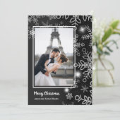 Cartes Pour Fêtes Annuelles Snowflakes Photo de Noël (Debout devant)