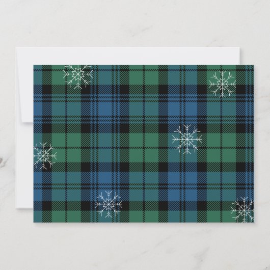 Cartes Pour Fêtes Annuelles Snowflakes Plaid Family Photo Campbell Tartan (Dos)