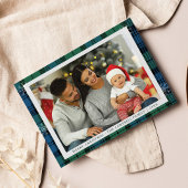 Cartes Pour Fêtes Annuelles Snowflakes Plaid Family Photo Campbell Tartan