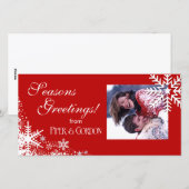 Cartes Pour Fêtes Annuelles Snowflakes (rouge) Joyeuses Fêtes (Devant / Derrière)