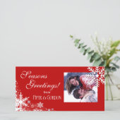 Cartes Pour Fêtes Annuelles Snowflakes (rouge) Joyeuses Fêtes (Debout devant)