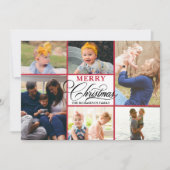 Cartes Pour Fêtes Annuelles Snowflakes Rouge moderne Élégant Script Photo Coll (Devant)