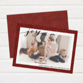 Cartes Pour Fêtes Annuelles Snowflakes Rouge moderne Or Élégant Script Simple