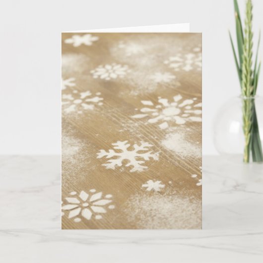 Cartes Pour Fêtes Annuelles Snowflakes Rustique Business Blond Noël de Noël (Devant)