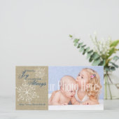 Cartes Pour Fêtes Annuelles Snowflakes rustiques et Burlap (Debout devant)