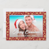 Cartes Pour Fêtes Annuelles Snowflakes Script de Noël Photo 2 Side Designs (Devant)