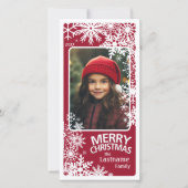 Cartes Pour Fêtes Annuelles Snowflakes simple photo verticale - Joyeux Noël (Devant)