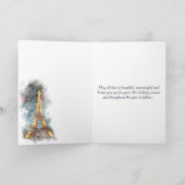 Cartes Pour Fêtes Annuelles Snowflakes Tour Eiffel Paris Noël d'hiver (Intérieur)