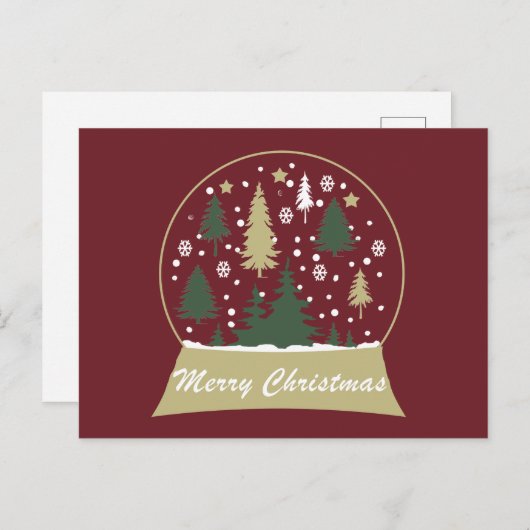 Cartes Pour Fêtes Annuelles snowglobe décoré (Devant / Derrière)