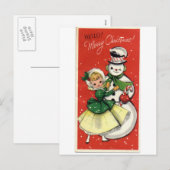 Cartes Pour Fêtes Annuelles Snowman (Devant / Derrière)