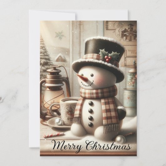 Cartes Pour Fêtes Annuelles Snowman (Devant)